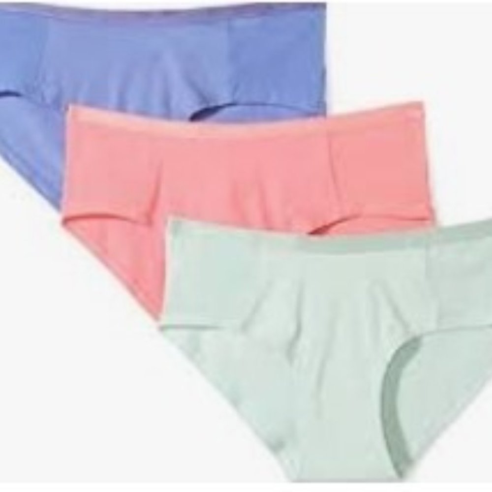 NWT Mae Women's Cotton Hipster Underwear with Mesh Detail - 3 Pack